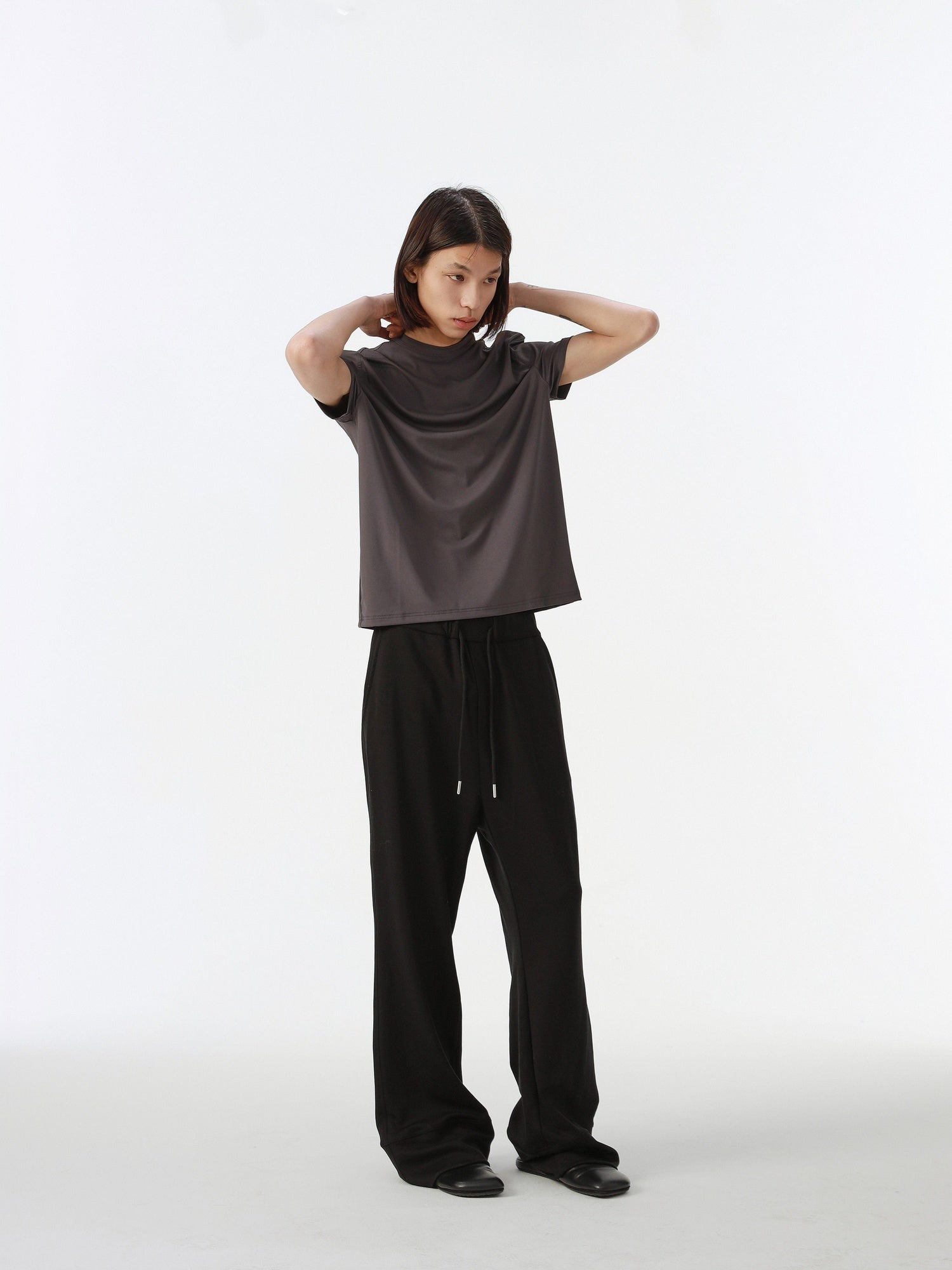 4JUNKS Comfy Mid Rise Patchwork Loose Straight Leg Youth Solid Sweatpants