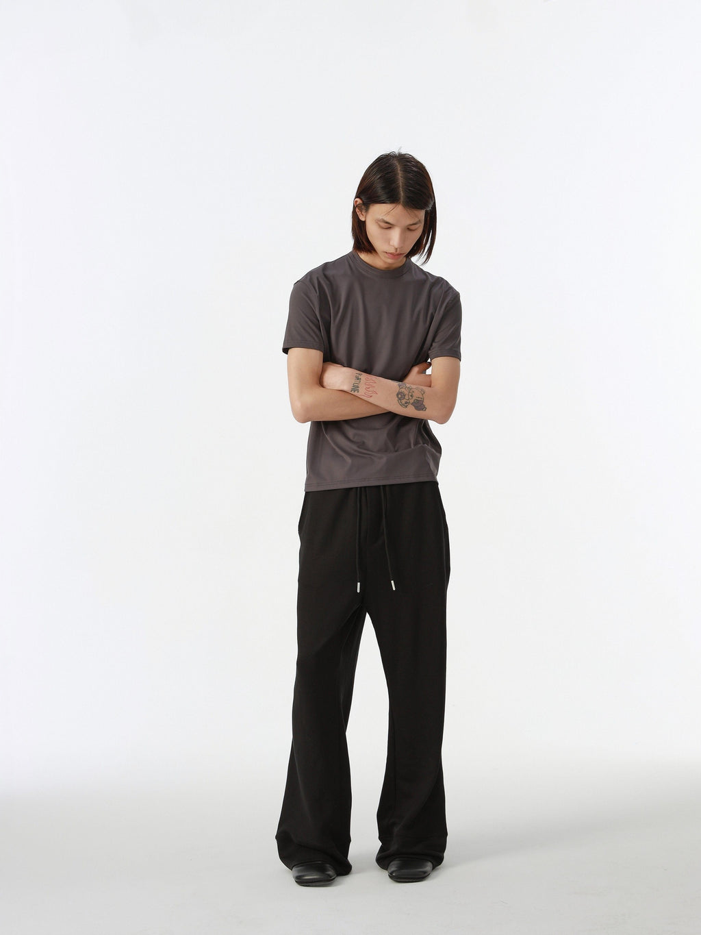 4JUNKS Comfy Mid Rise Patchwork Loose Straight Leg Youth Solid Sweatpants
