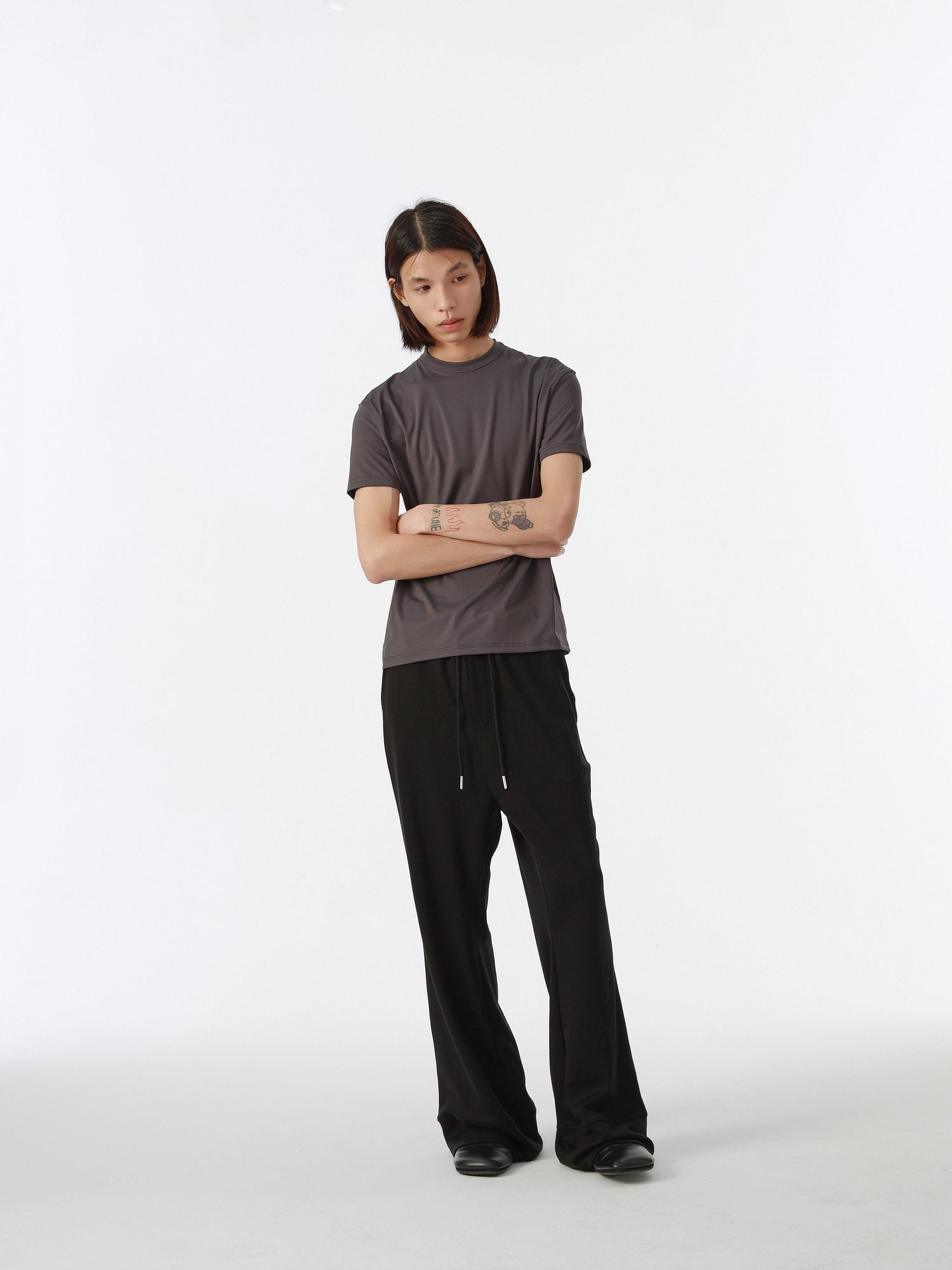 4JUNKS Comfy Mid Rise Patchwork Loose Straight Leg Youth Solid Sweatpants