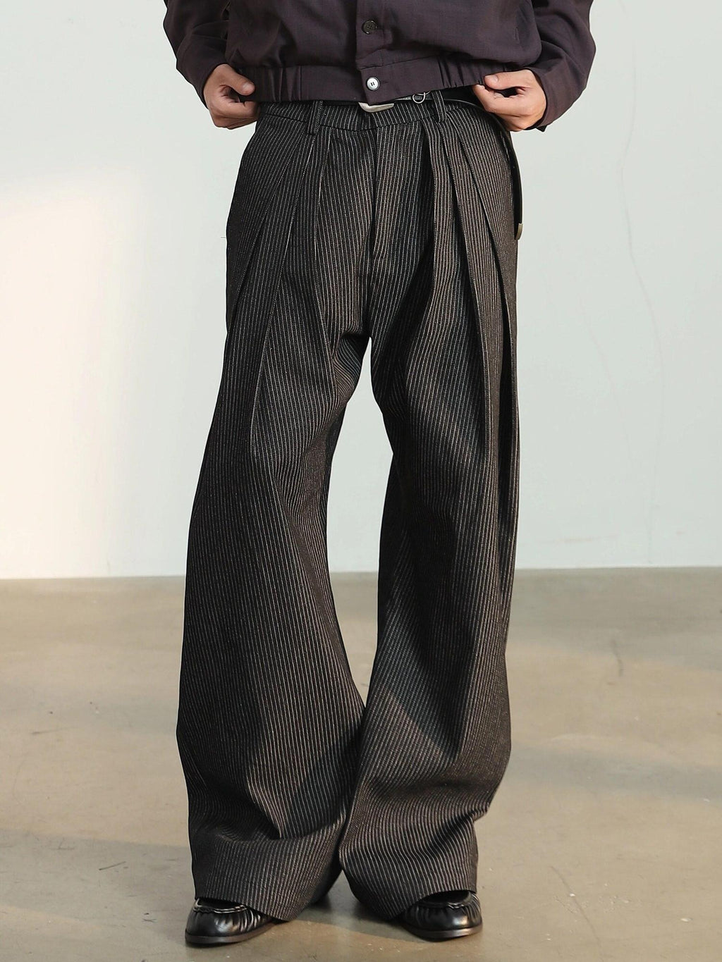 4JUNKS Cotton Blend Mid Rise Relaxed Straight Leg Black White Stripe Jeans