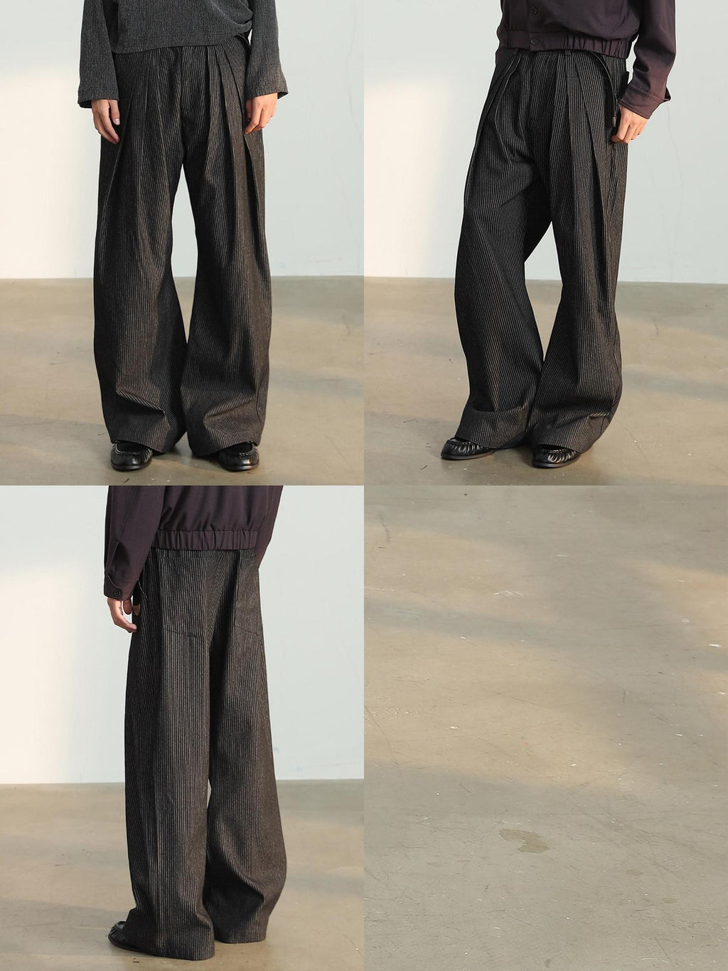 4JUNKS Cotton Blend Mid Rise Relaxed Straight Leg Black White Stripe Jeans
