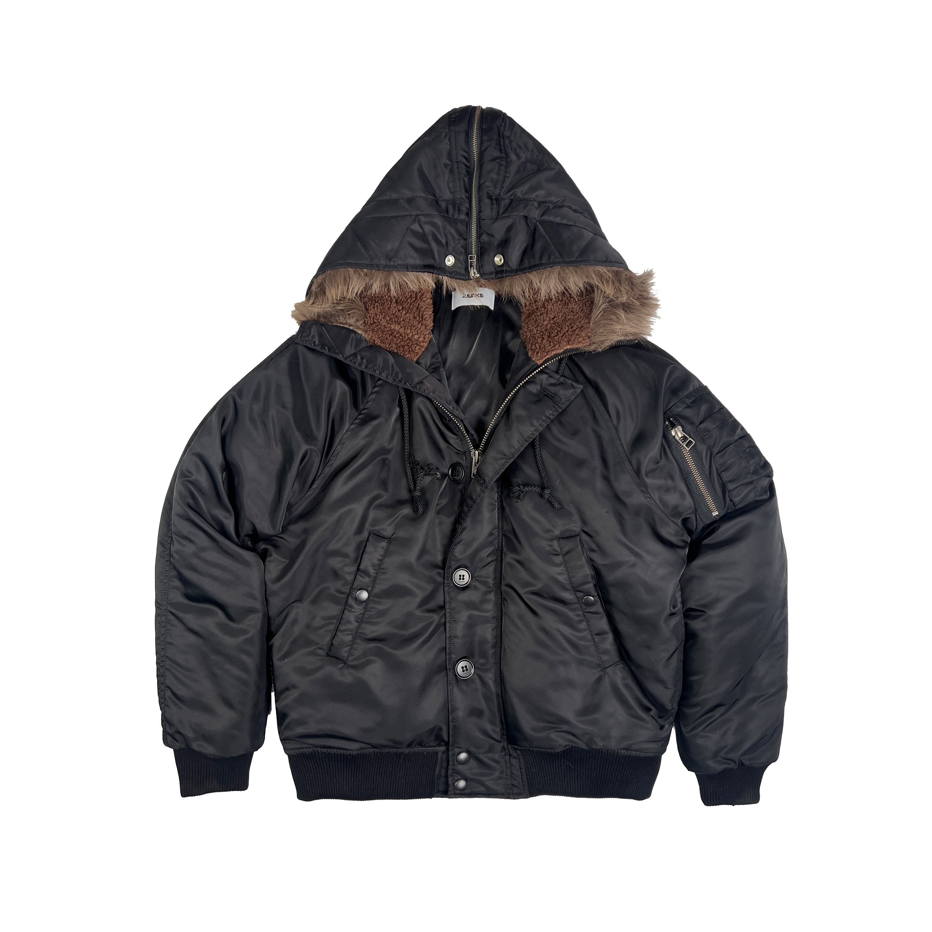 4JUNKS_Detachable_Collar_Thick_Hooded_Short_Cleanfit_Youthful_Black_Grey_Puffer_Jackets_MISSTT