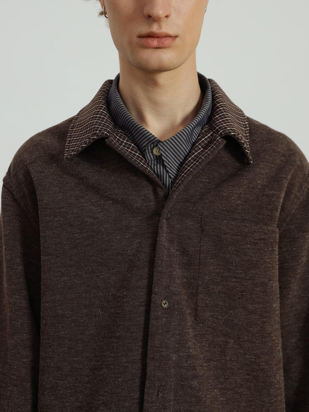 4JUNKS Durable Plaid Relaxed Fit Point Collar Buttoned Unisex Citywalk Jackets