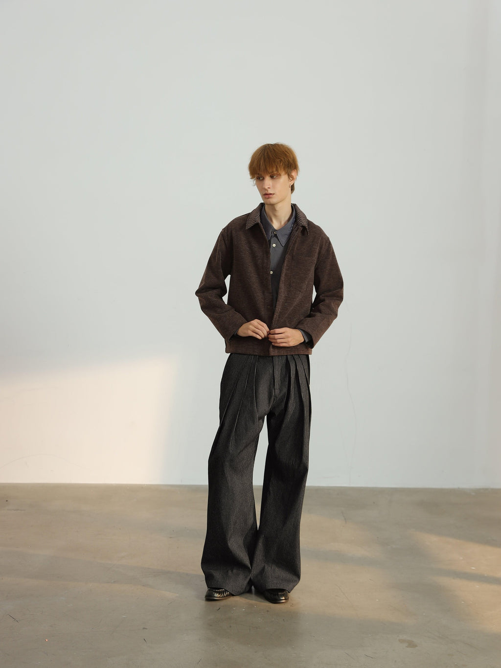 4JUNKS Durable Plaid Relaxed Fit Point Collar Buttoned Unisex Citywalk Jackets