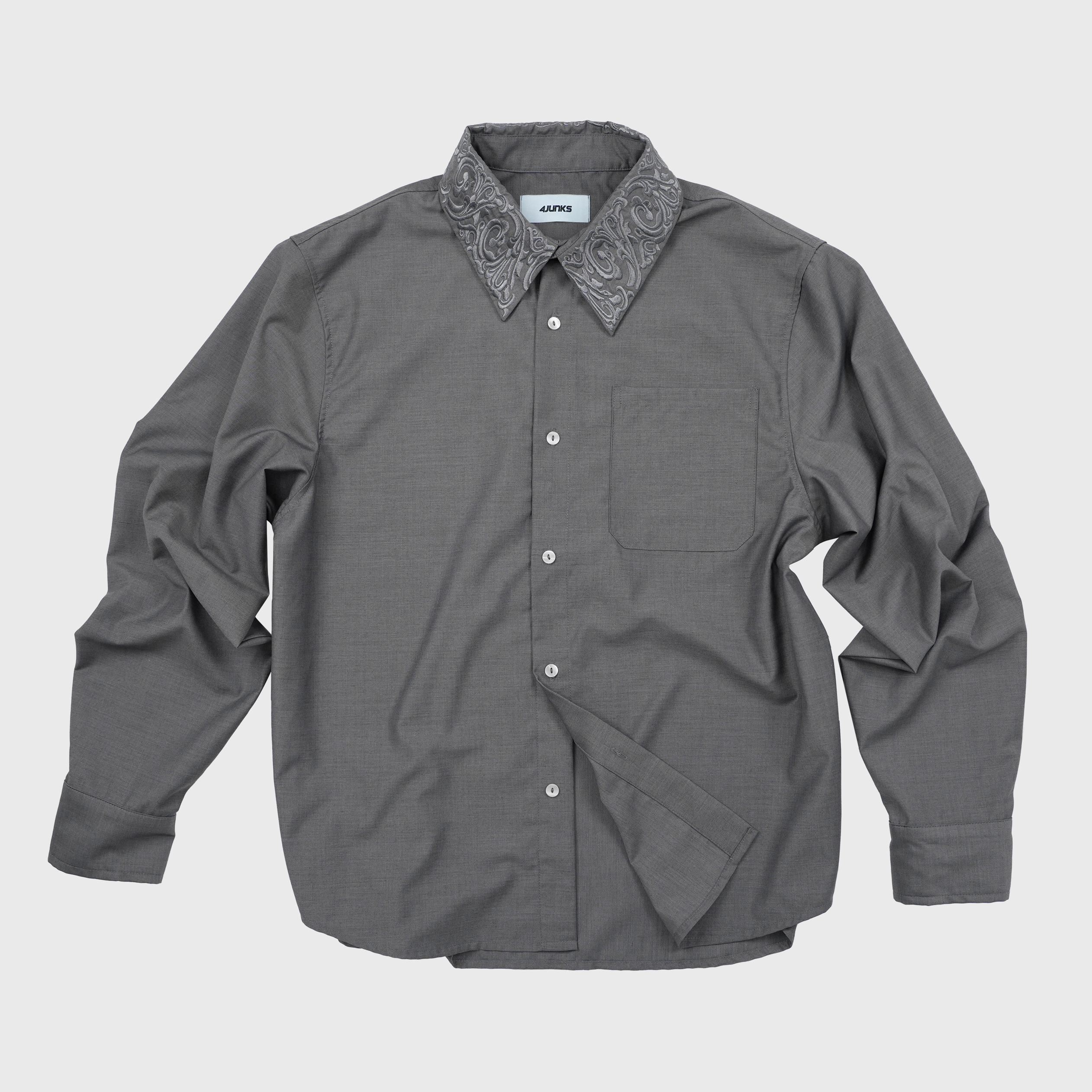 4JUNKS_Embroidered_Geometric_Cleanfit_Loose_Fit_Collared_Long_Sleeve_Unisex_Shirts_MISSTT