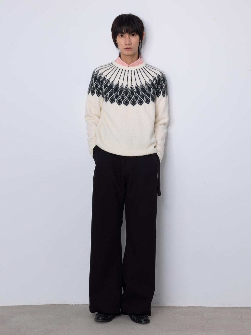 4JUNKS Embroidered Two Tone Cleanfit Casual Youth Polyester Straight Pants