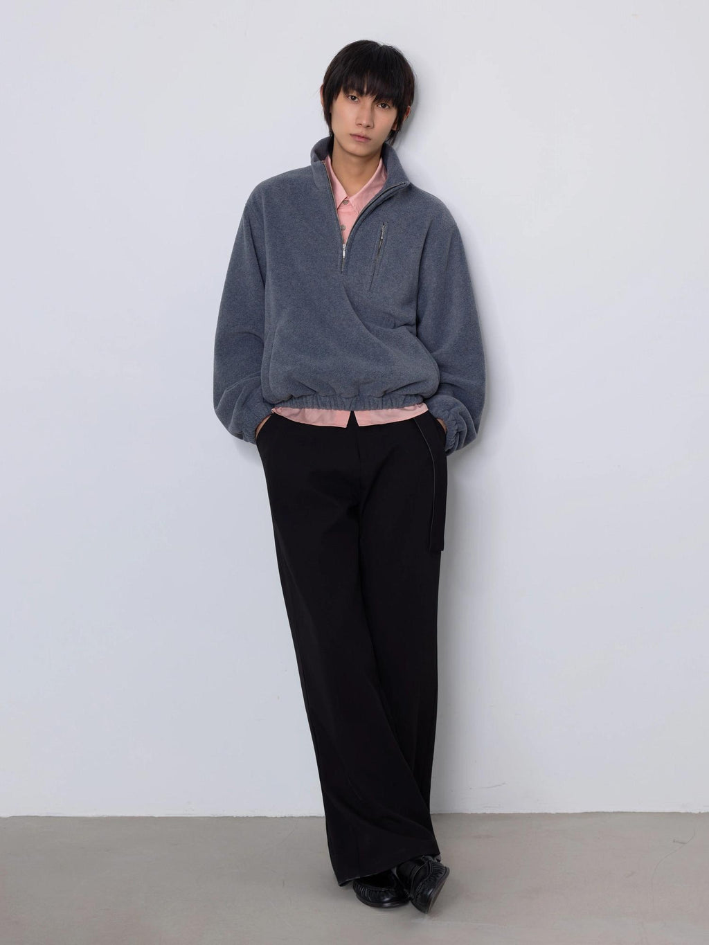 4JUNKS Embroidered Two Tone Cleanfit Casual Youth Polyester Straight Pants