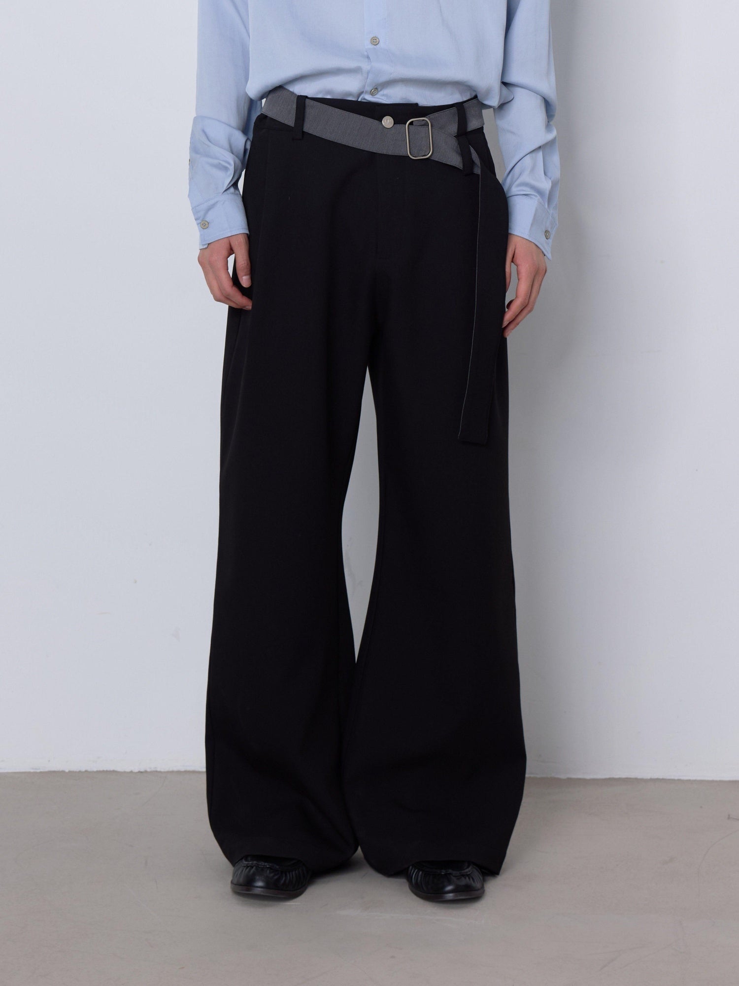 4JUNKS Embroidered Two Tone Cleanfit Casual Youth Polyester Straight Pants