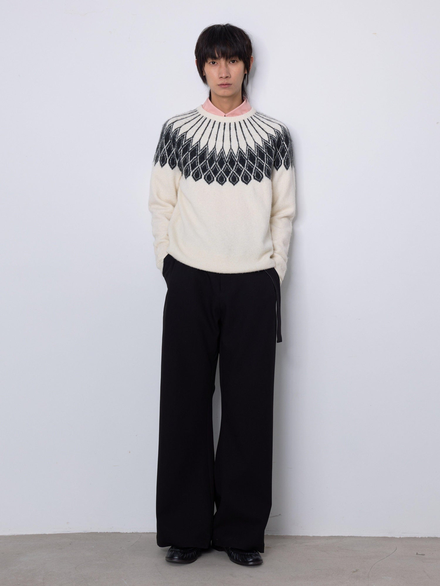 4JUNKS Embroidered Two Tone Cleanfit Casual Youth Polyester Straight Pants