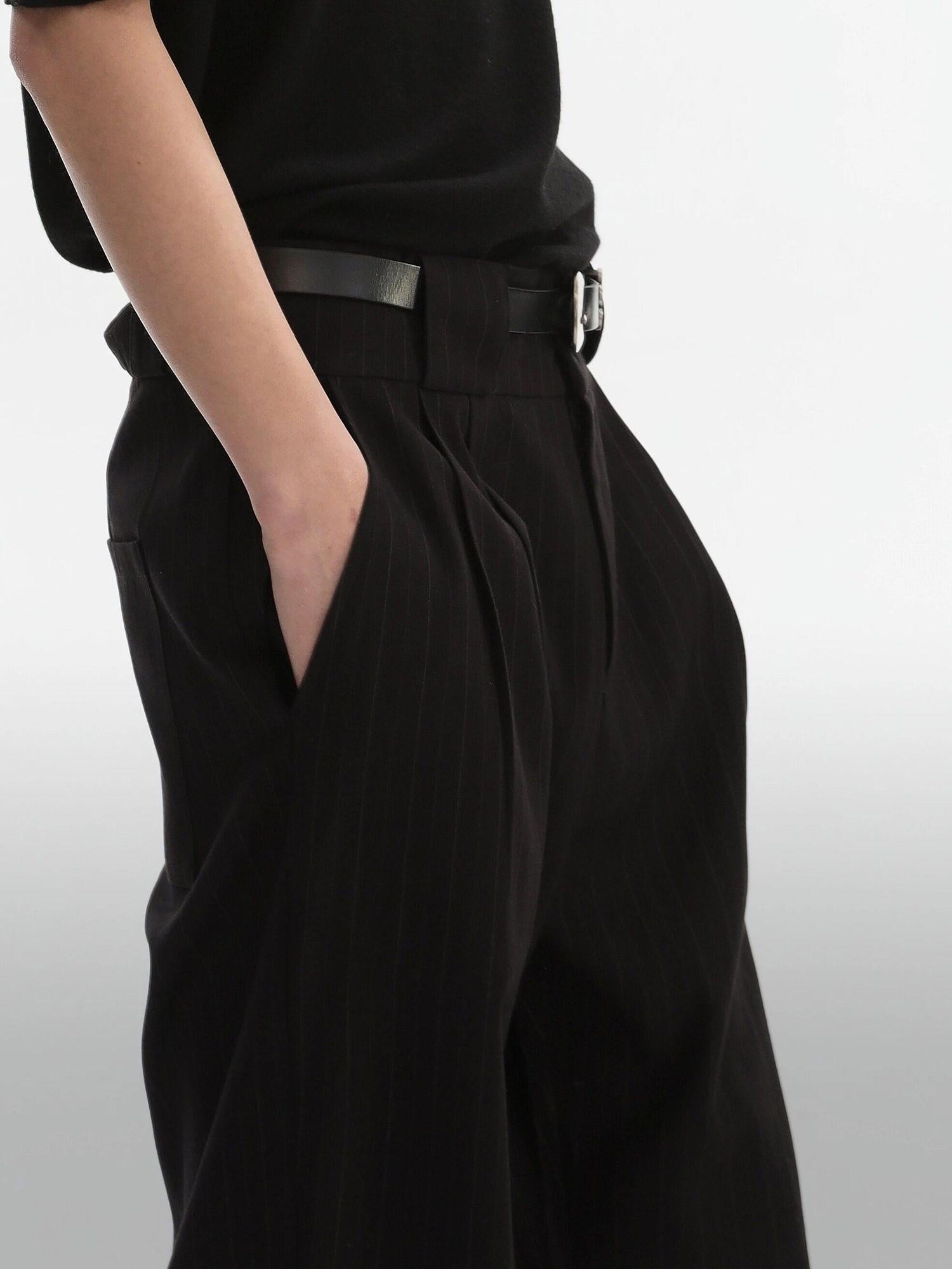 4JUNKS Figure Flattering Classic Straight Cut Casual Youth Black Striped Straight Pants