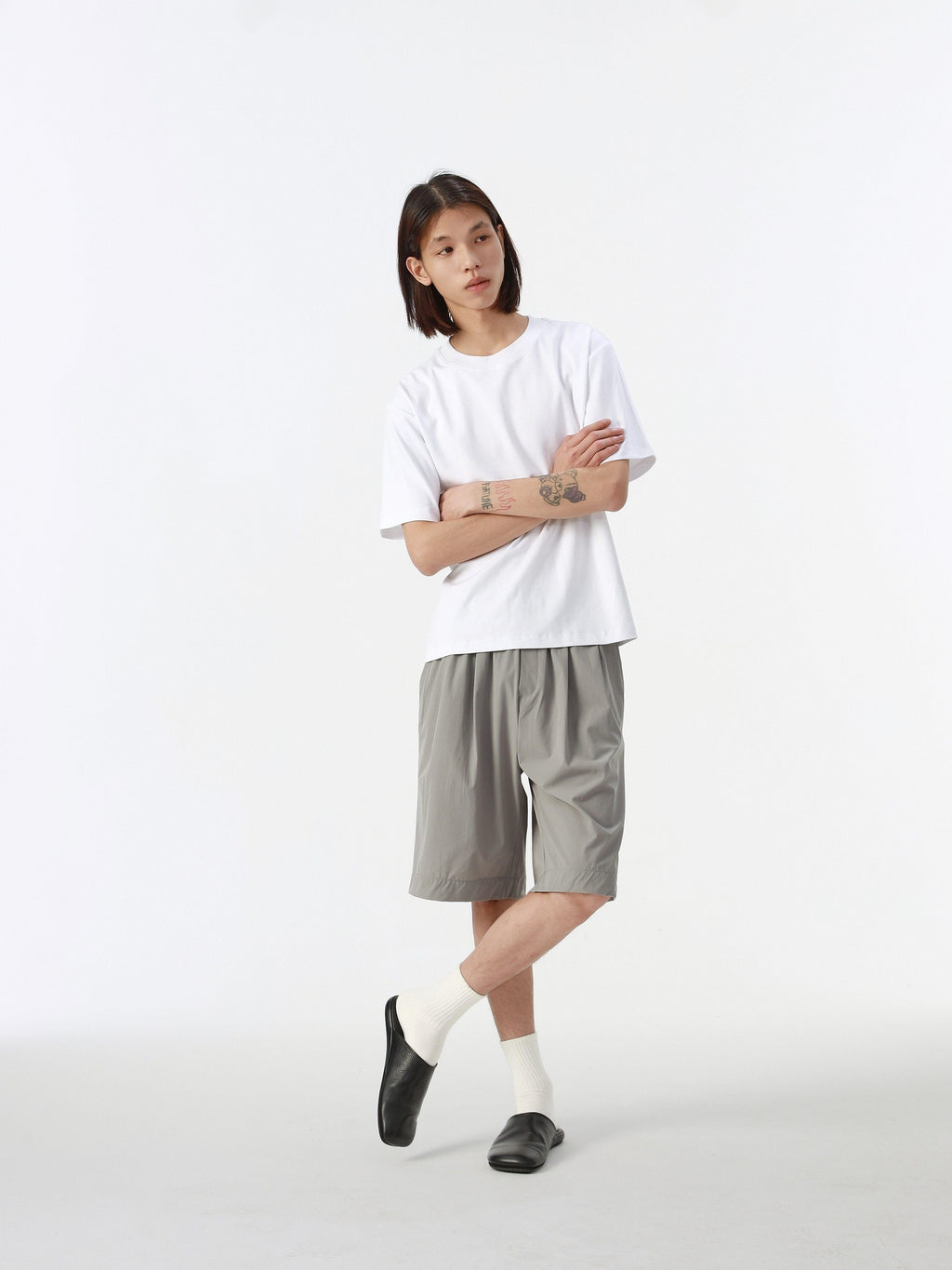 4JUNKS Lightweight Straight Fit Mid Rise Youth Everyday Solid Black Gray Casual Shorts