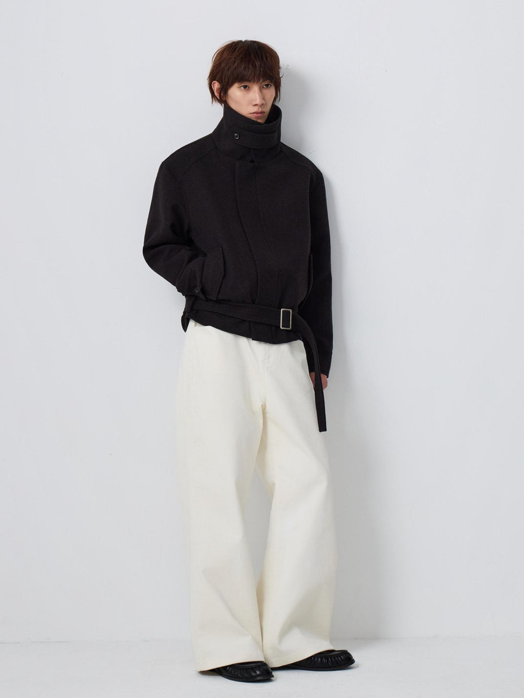 4JUNKS Microstretch Corduroy Loose Aline Straight Leg Commuter Midrise Zipper Fly Jeans
