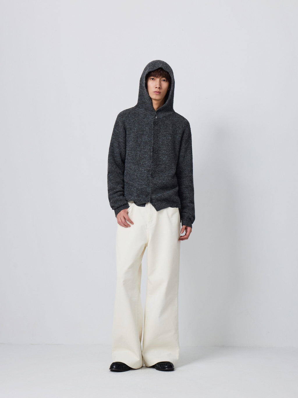 4JUNKS Microstretch Corduroy Loose Aline Straight Leg Commuter Midrise Zipper Fly Jeans