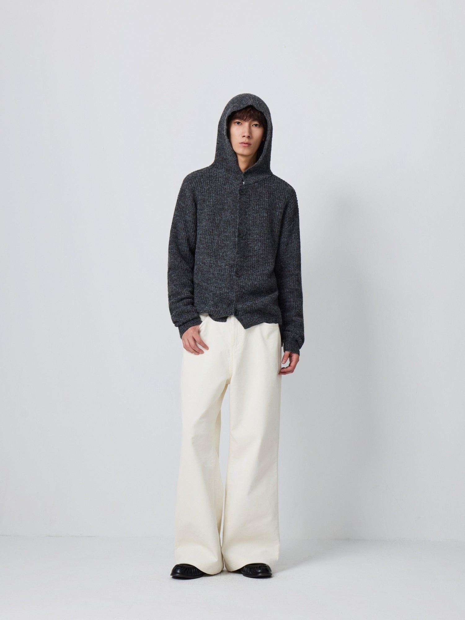 4JUNKS Microstretch Corduroy Loose Aline Straight Leg Commuter Midrise Zipper Fly Jeans