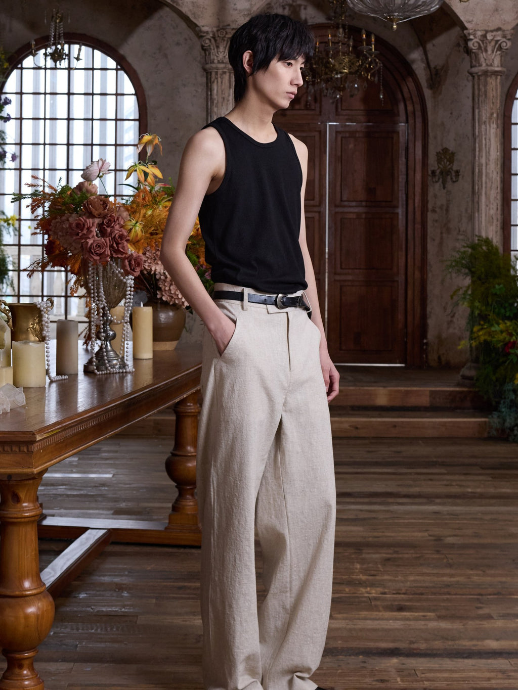 4JUNKS Moisture Wicking Slim Curve Fit Round Neck Men Cotton Polyester Tank Tops