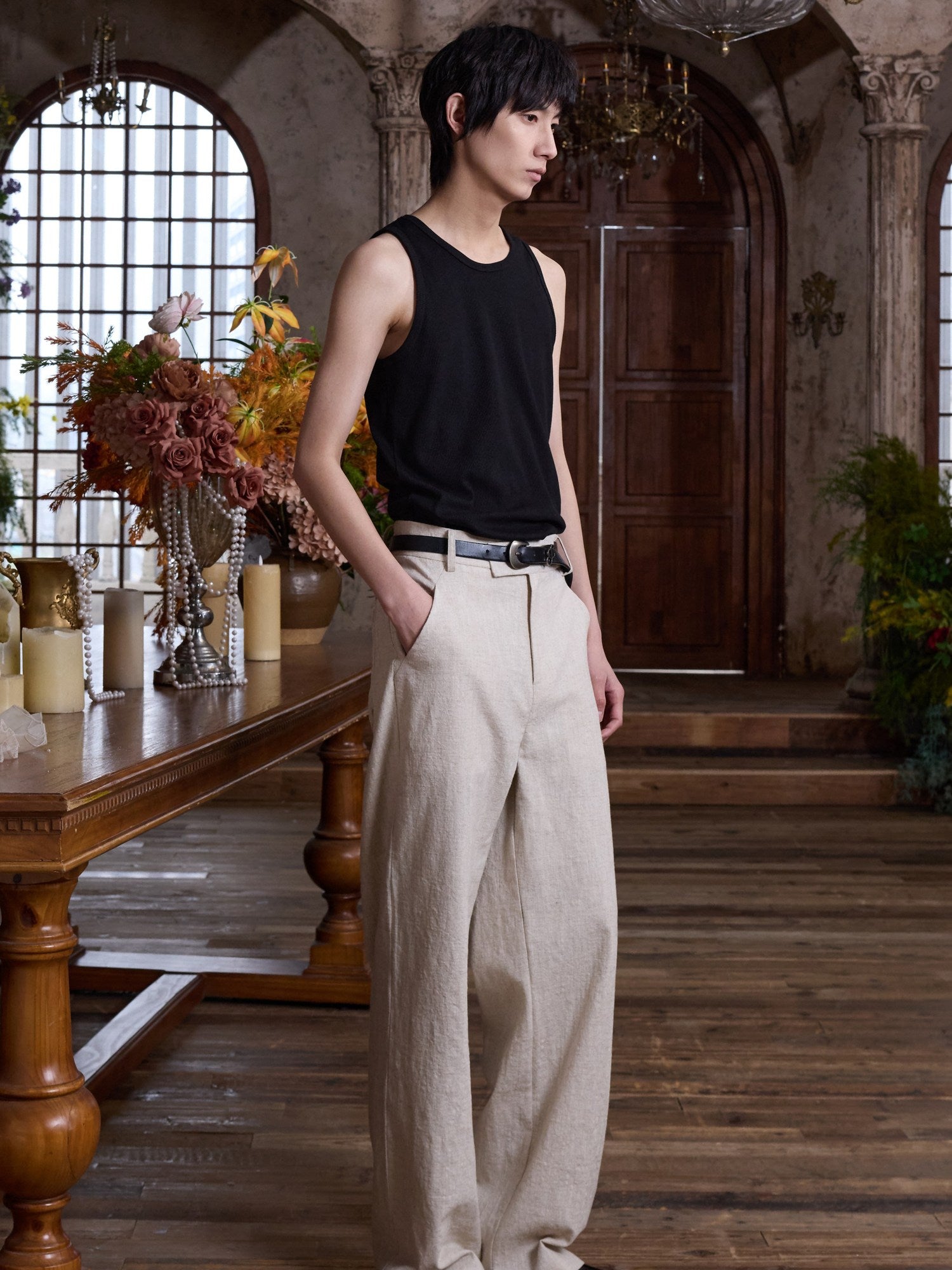 4JUNKS Moisture Wicking Slim Curve Fit Round Neck Men Cotton Polyester Tank Tops
