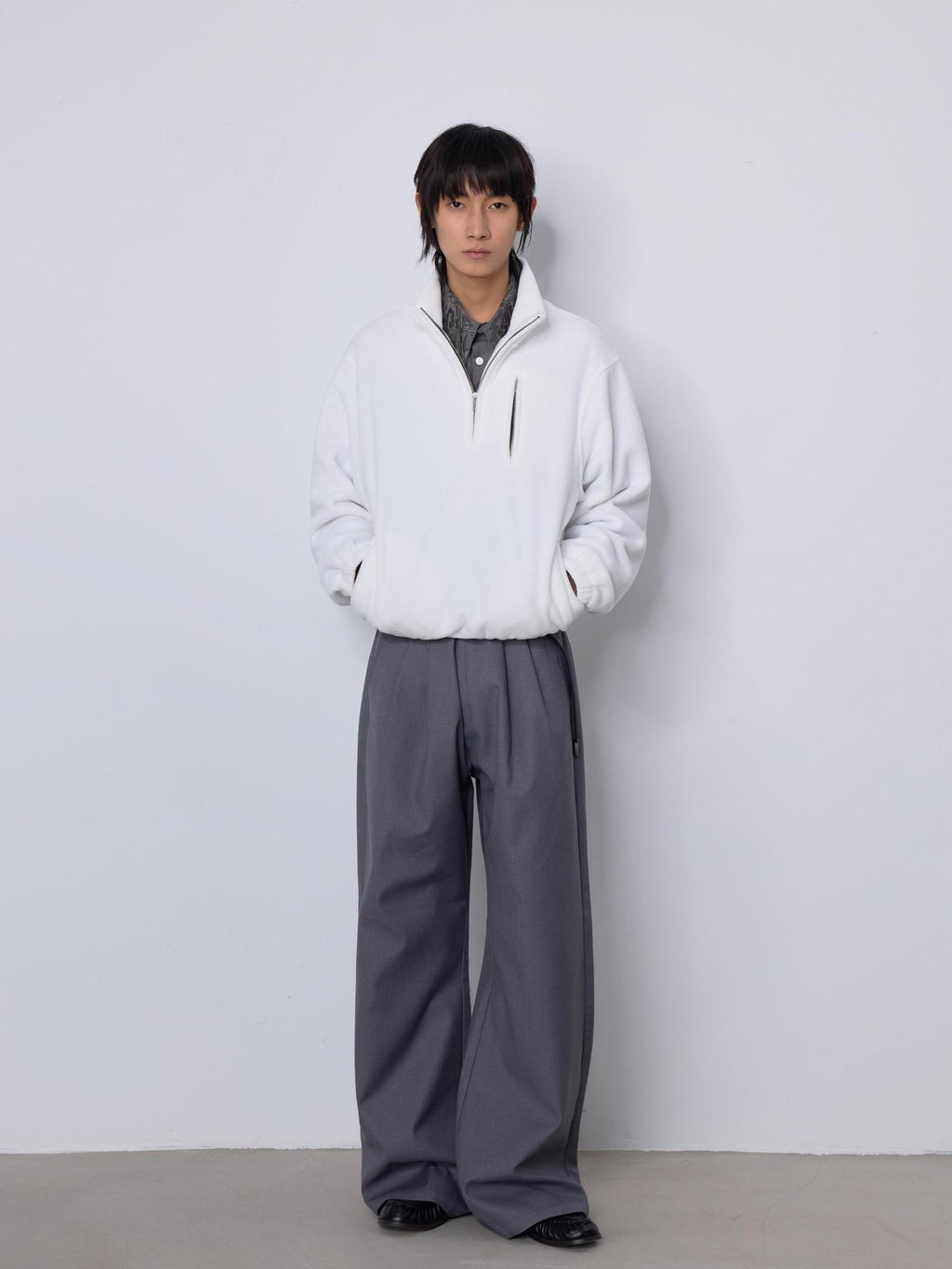 4JUNKS Moisture Wicking Zip Stand Collar Pullover Mens Polyester Hoodies & Sweatshirts