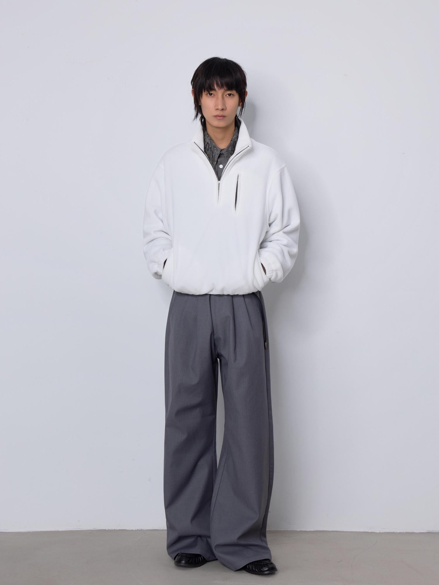 4JUNKS Moisture Wicking Zip Stand Collar Pullover Mens Polyester Hoodies & Sweatshirts