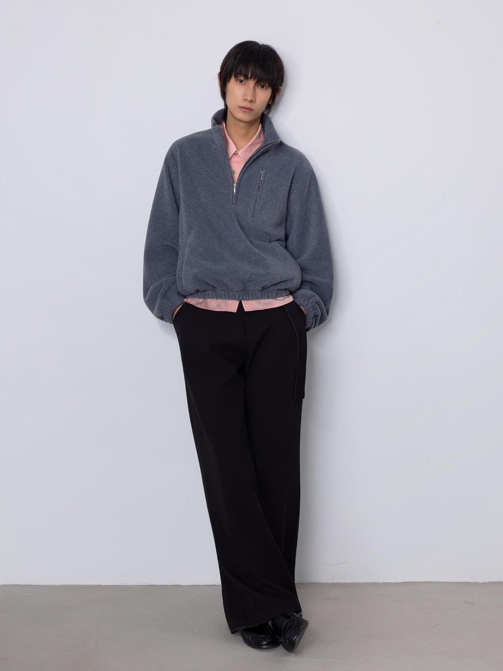 4JUNKS Moisture Wicking Zip Stand Collar Pullover Mens Polyester Hoodies & Sweatshirts