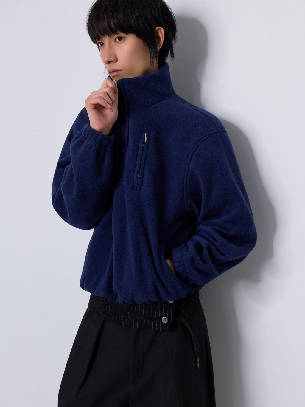 4JUNKS Moisture Wicking Zip Stand Collar Pullover Mens Polyester Hoodies & Sweatshirts