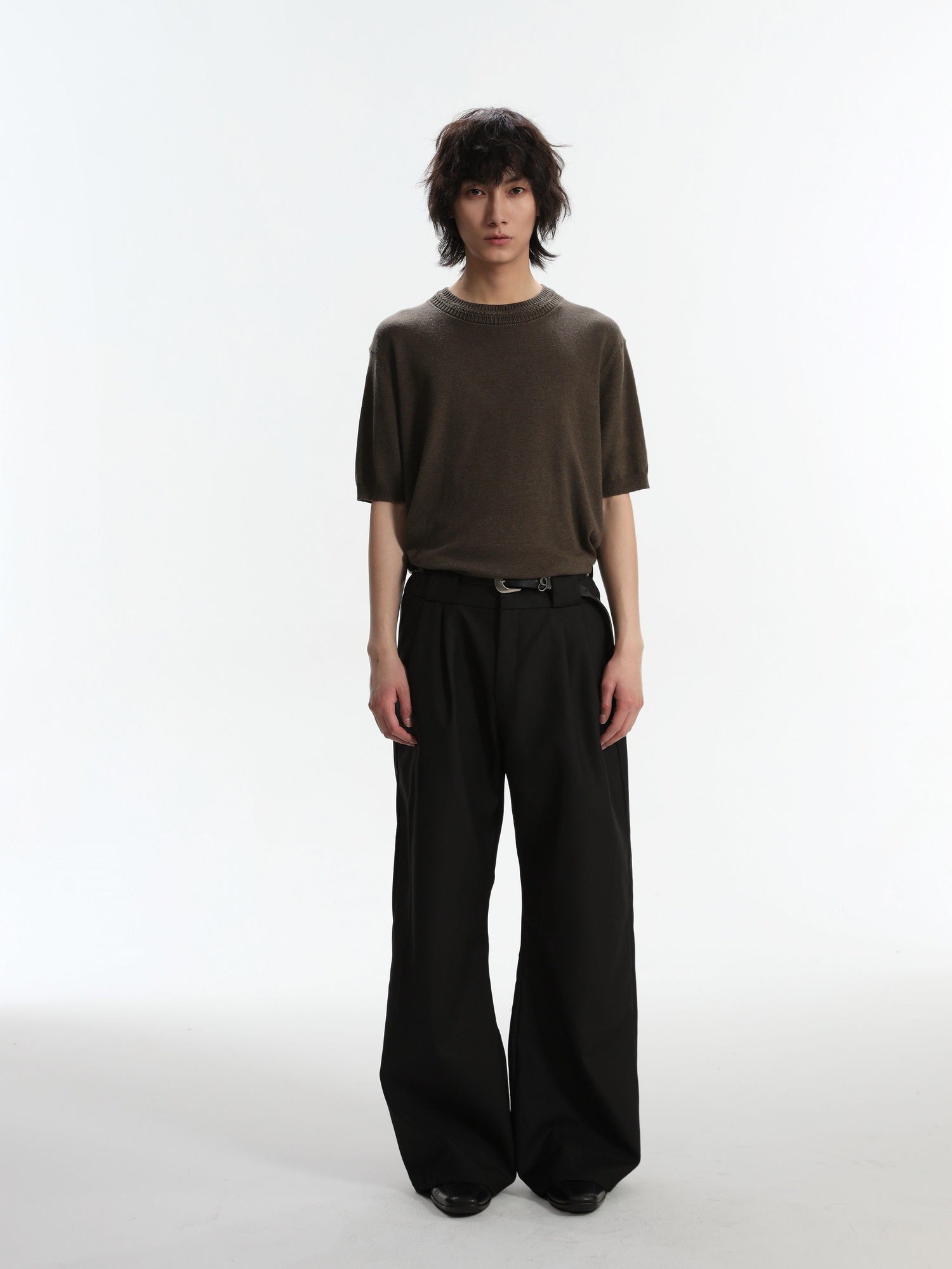 4JUNKS Polyester Blend Loose Fit Cool Youth Casual Khaki Black Dark Gray Straight Pants