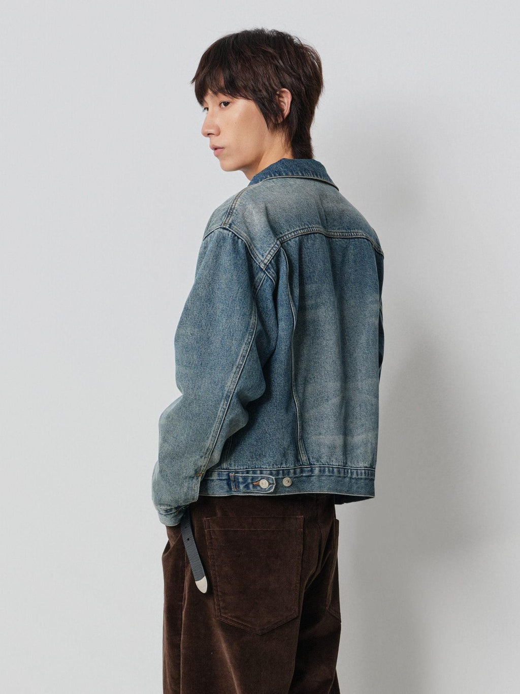 4JUNKS Pure Cotton Relaxed Fit Cropped Unisex Snowflake Blue Casual Denim Jackets