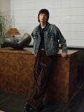 4JUNKS Pure Cotton Relaxed Fit Cropped Unisex Snowflake Blue Casual Denim Jackets