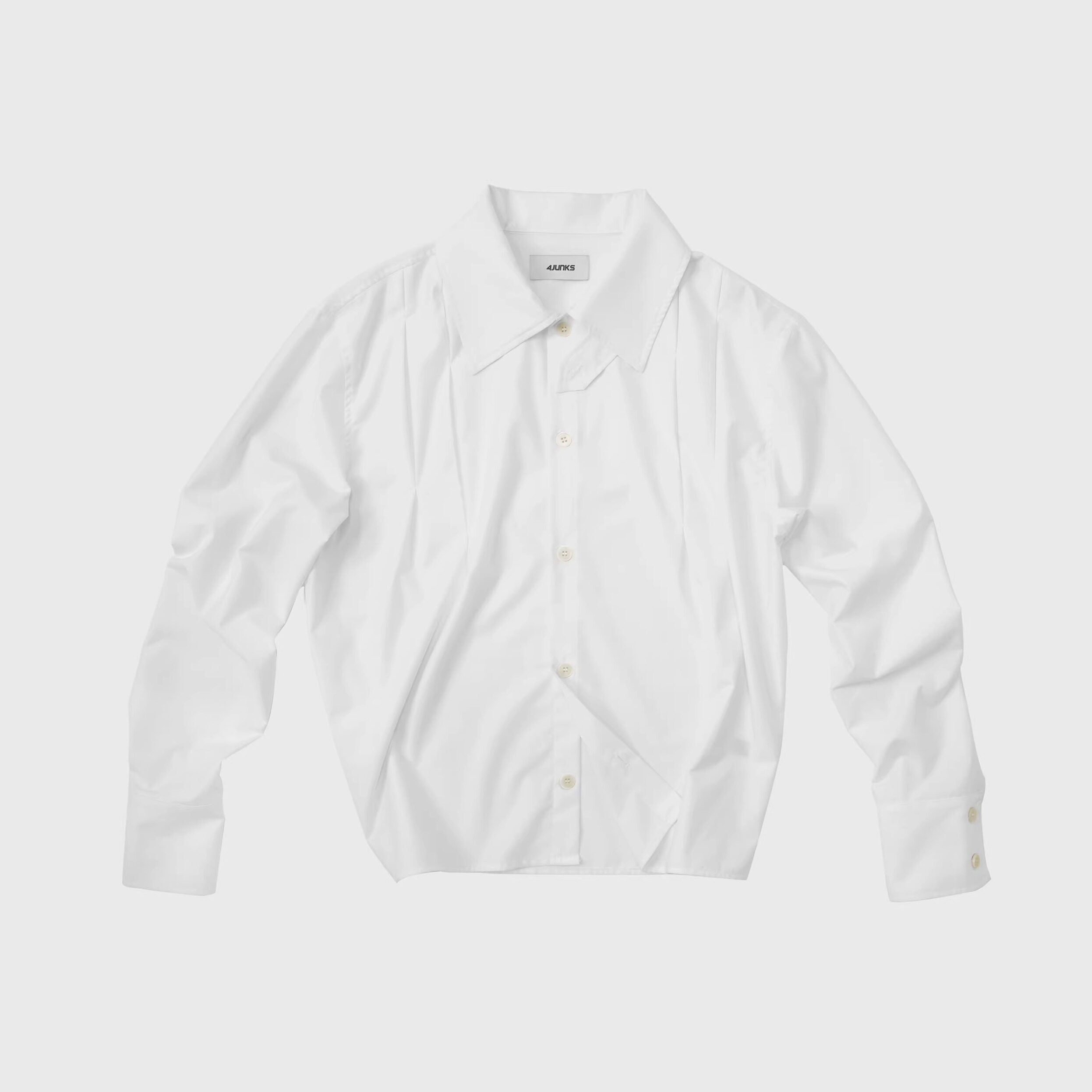 4JUNKS_Recycled_Polyester_Pleated_Relaxed_Fit_Unisex_Long_Sleeve_Button_Shirts_MISSTT