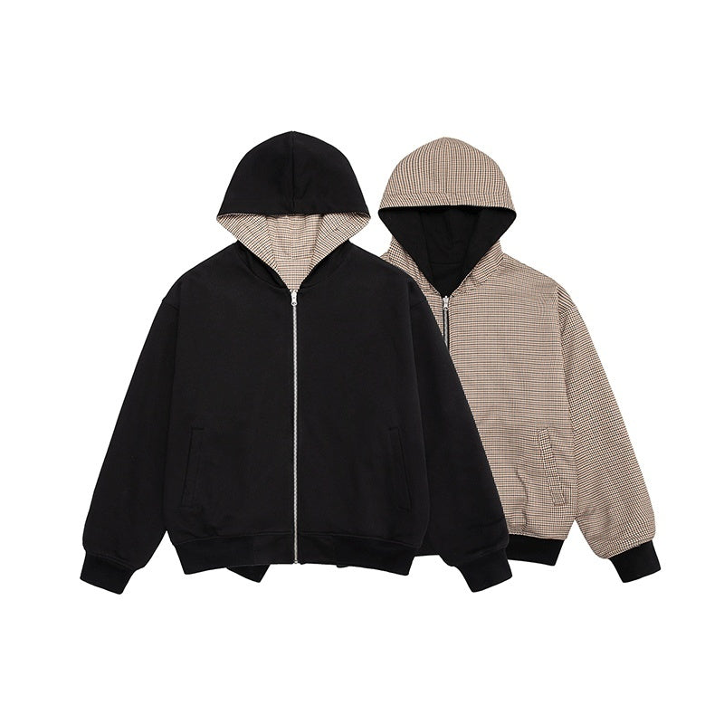 4JUNKS_Reversible_Oversized_Zip_Hooded_Women_Cotton_Blend_Houndstooth_Hoodie_MISSTT