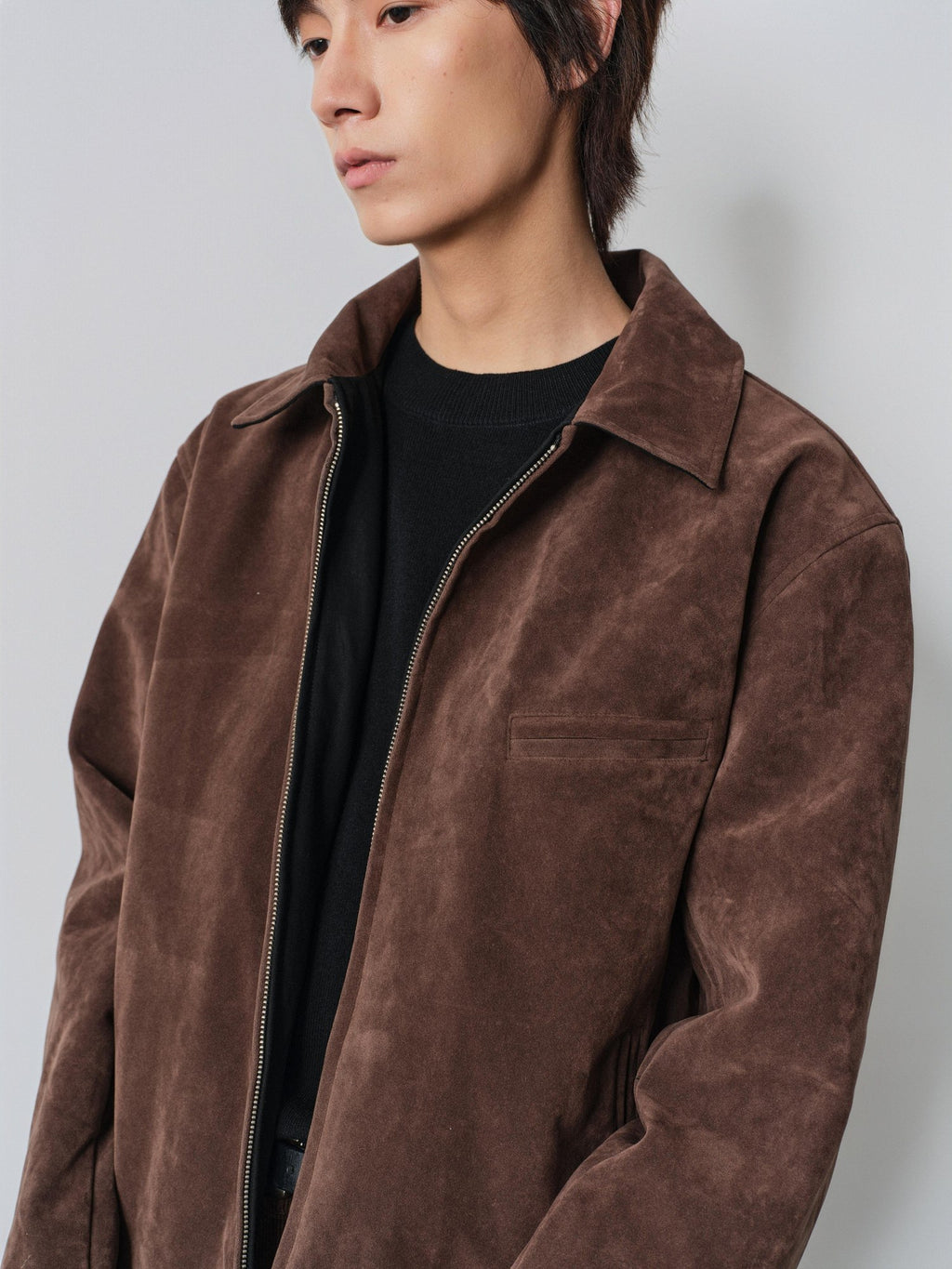 4JUNKS Reversible Suede Wide Fit Barn Style Unisex Brown Zip Short Leather Jackets