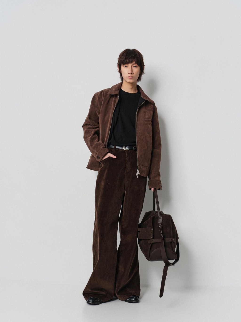 4JUNKS Reversible Suede Wide Fit Barn Style Unisex Brown Zip Short Leather Jackets