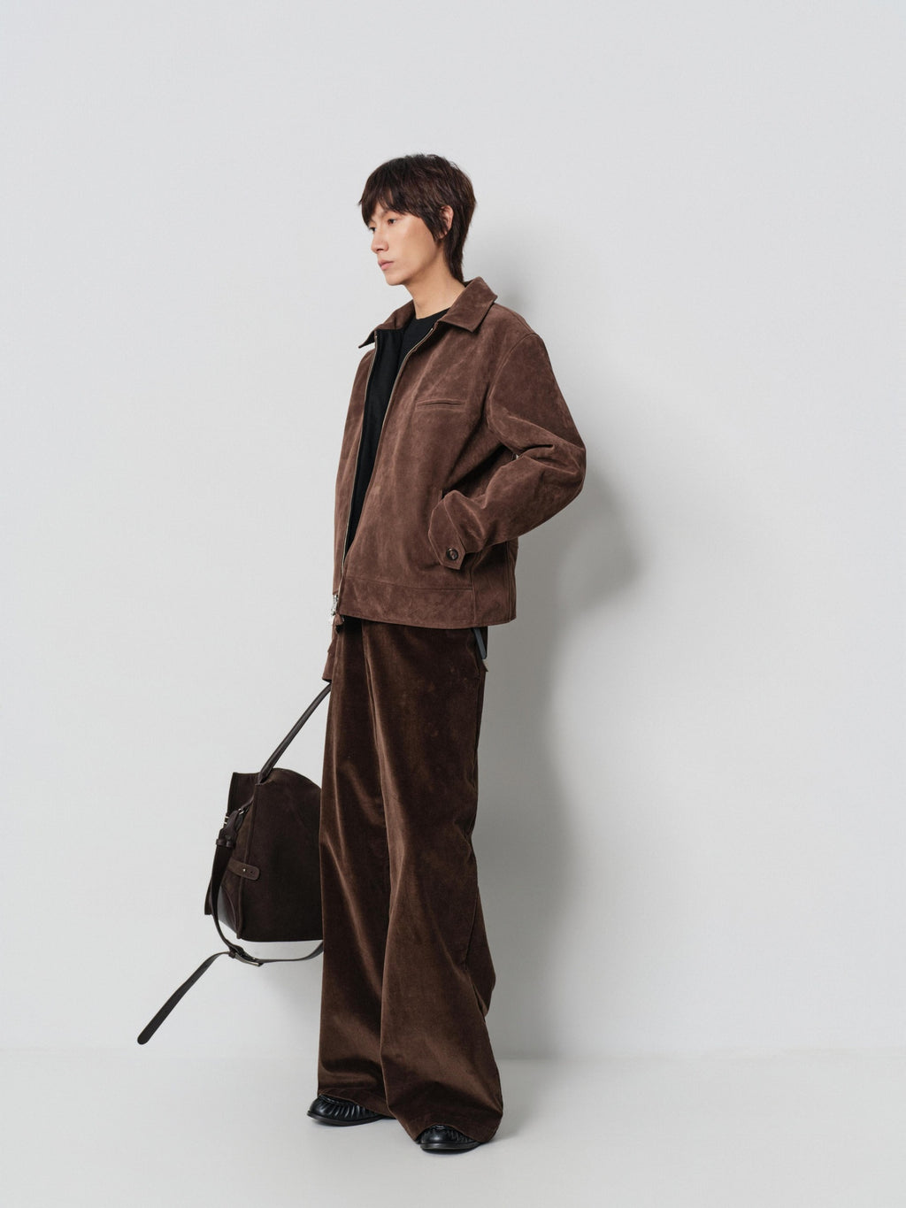 4JUNKS Reversible Suede Wide Fit Barn Style Unisex Brown Zip Short Leather Jackets