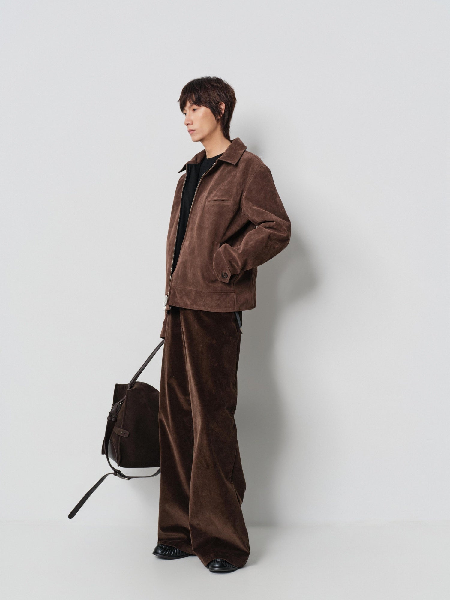 4JUNKS Reversible Suede Wide Fit Barn Style Unisex Brown Zip Short Leather Jackets