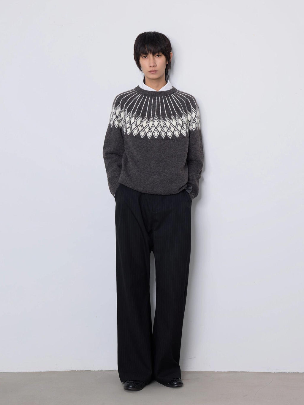 4JUNKS Soft Anti Pilling Loose American Argyle Pullover Unisex Knit Sweaters