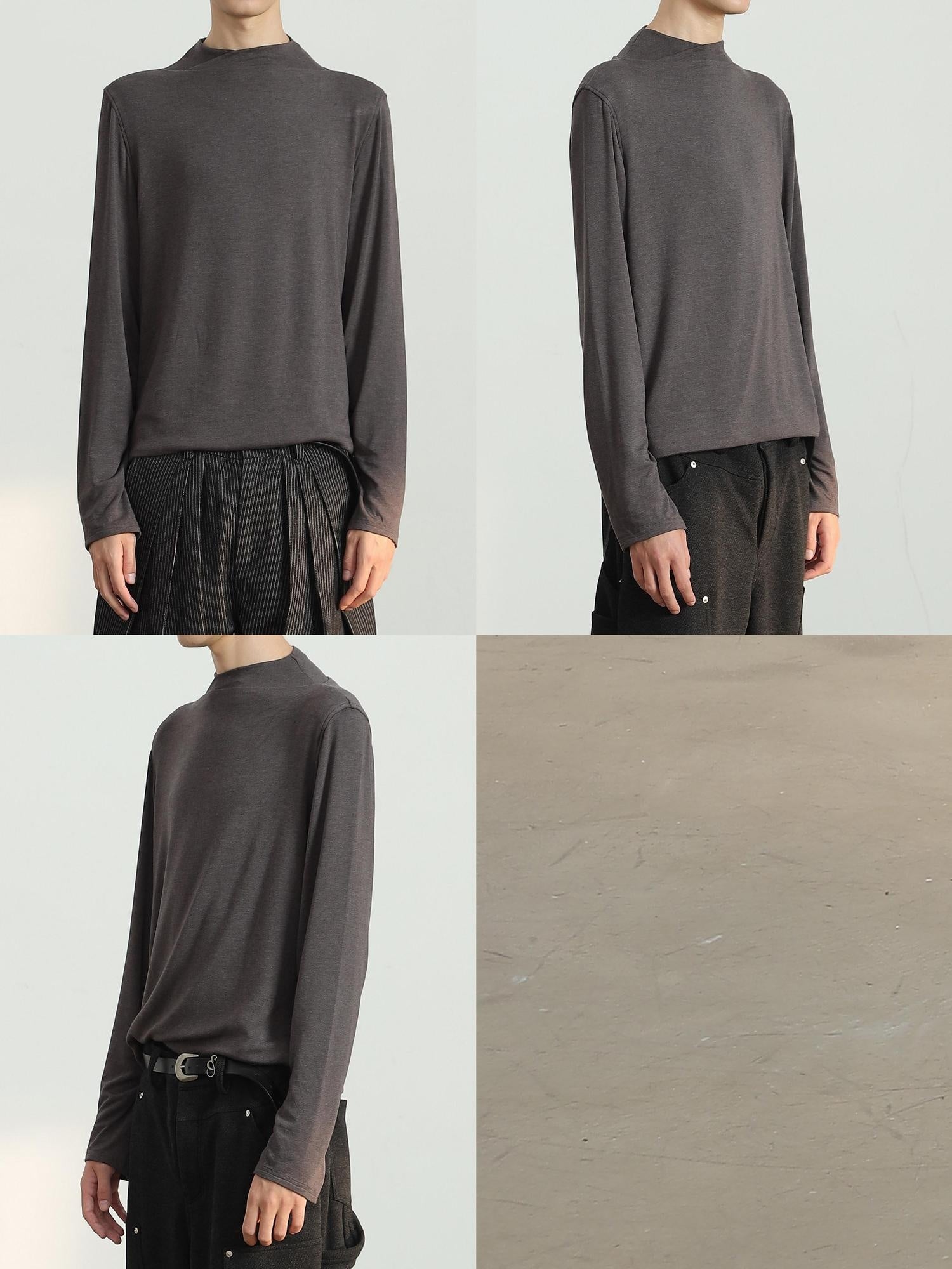 4JUNKS Soft Breathable Viscose Ruched Sleeve Clean Fit Unisex Long Sleeve T-Shirts