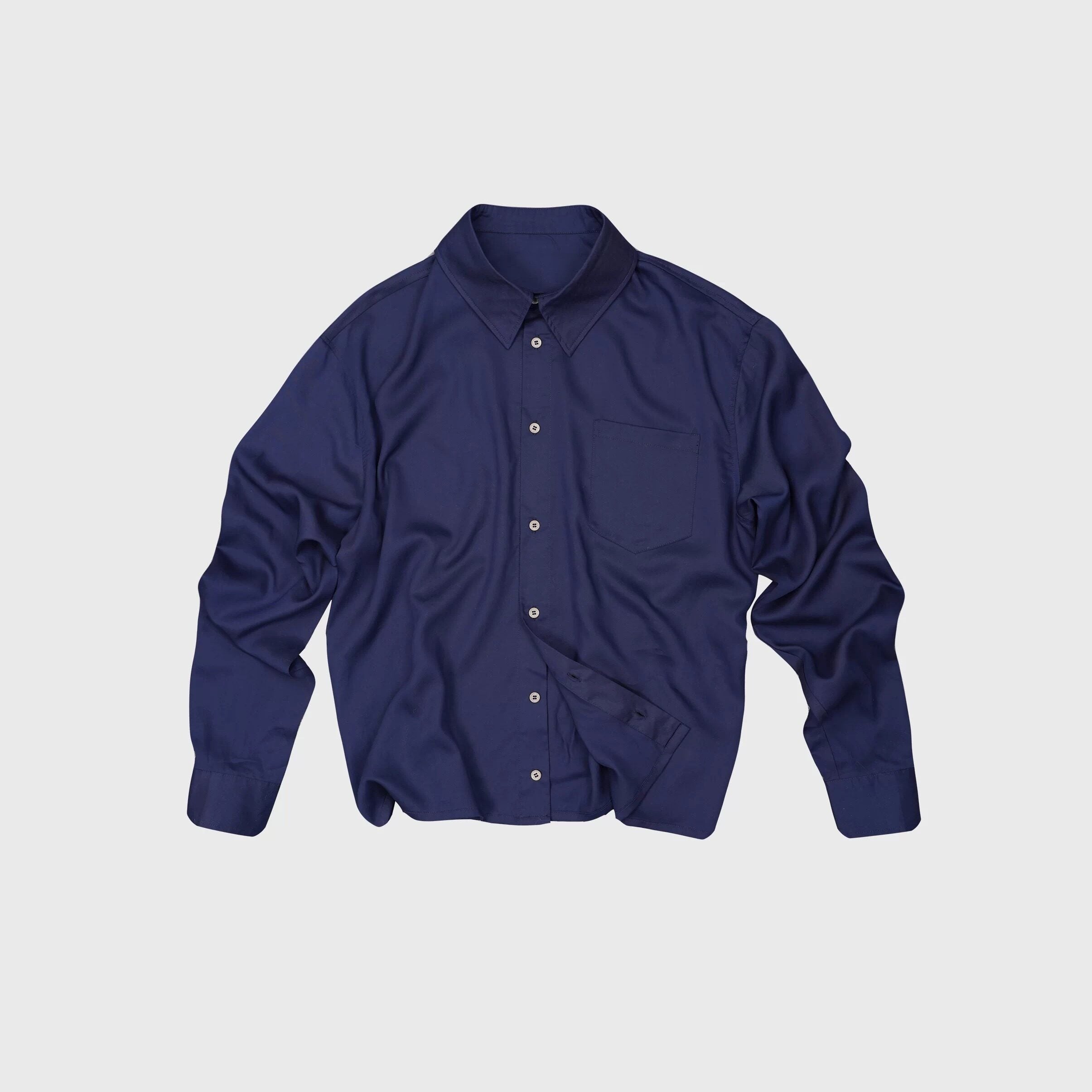 4JUNKS_Soft_Lyocell_Loose_Cleanfit_Button_Front_Longsleeve_Unisex_Solid_Shirts_MISSTT