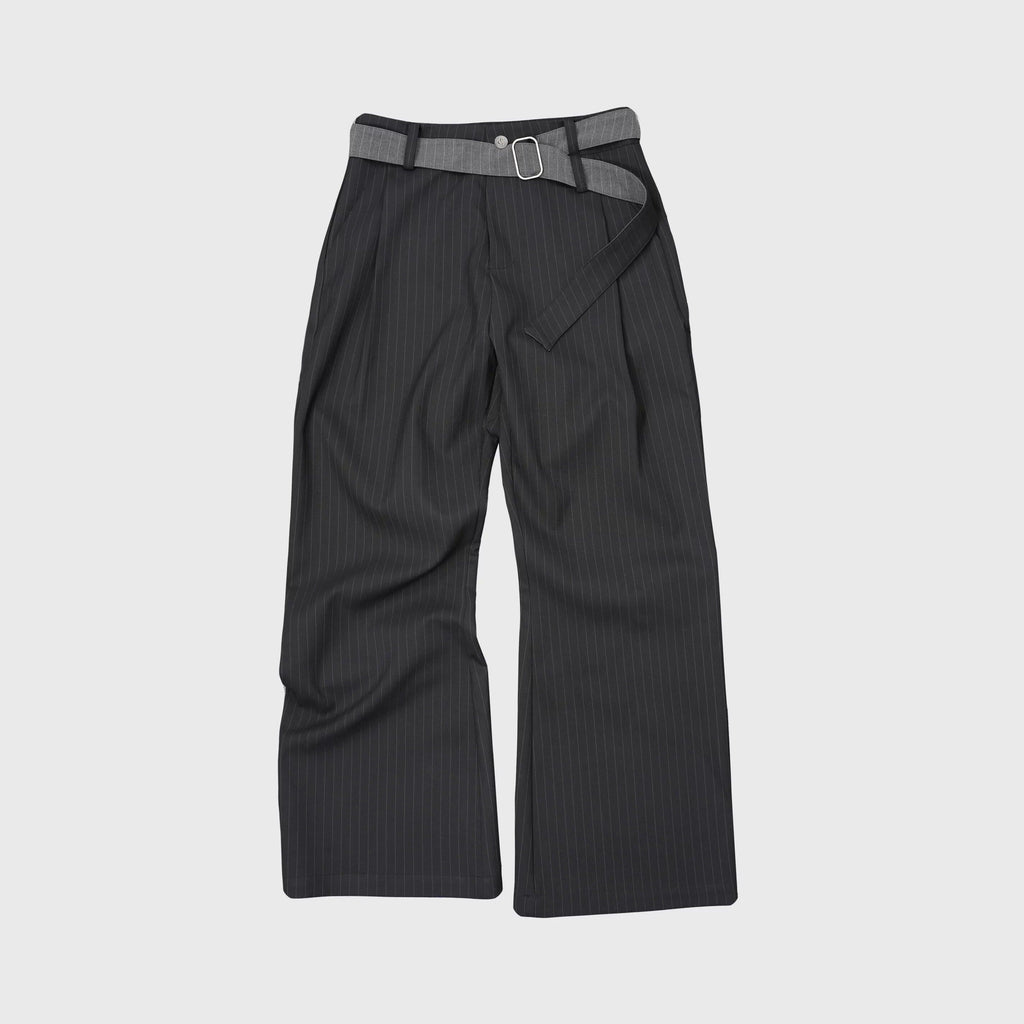 4JUNKS_Stretch_Polyester_Blend_Loose_Fit_Casual_Striped_Black_Gray_Straight_Pants_MISSTT