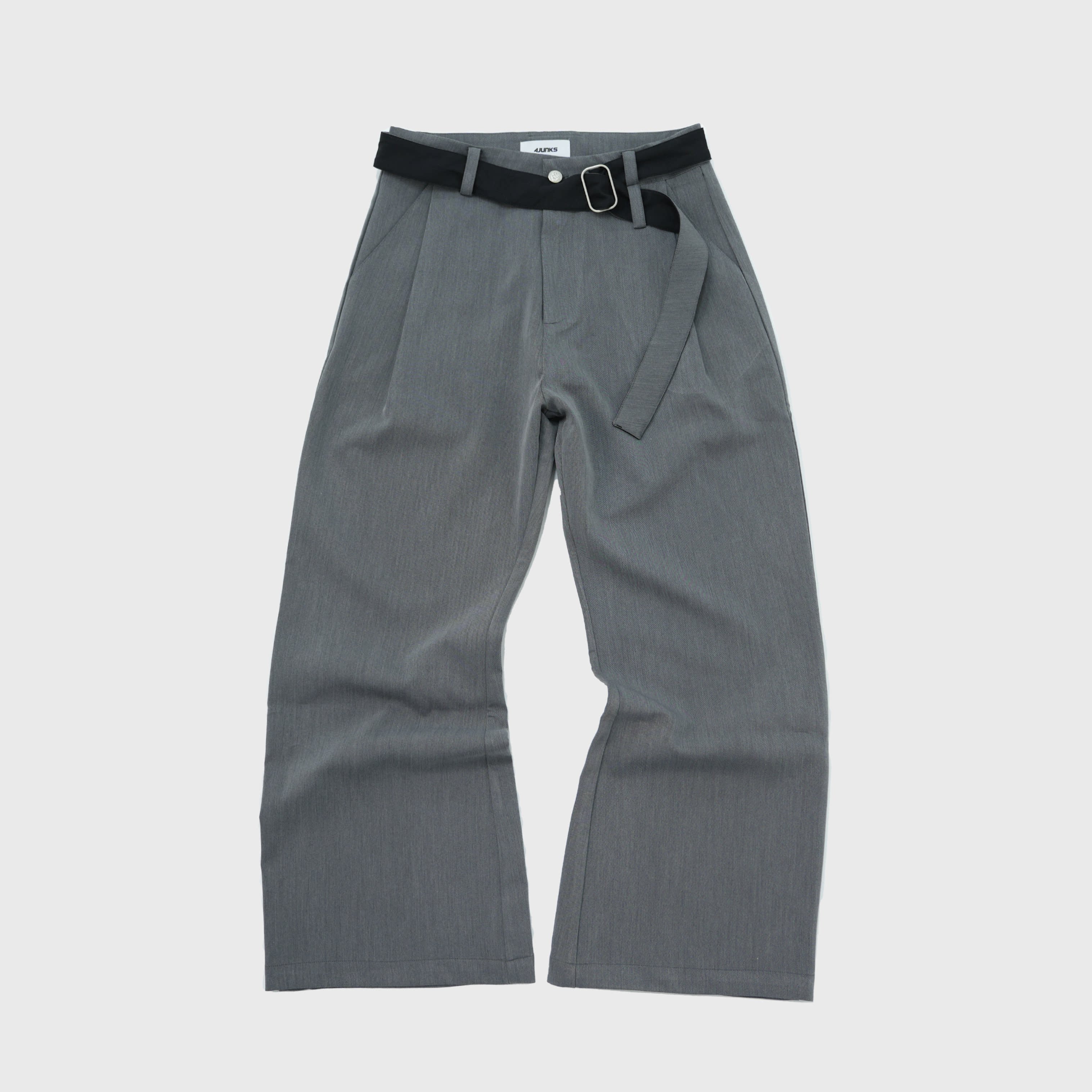 4JUNKS_Stretch_Polyester_Blend_Loose_Fit_Casual_Striped_Black_Gray_Straight_Pants_MISSTT