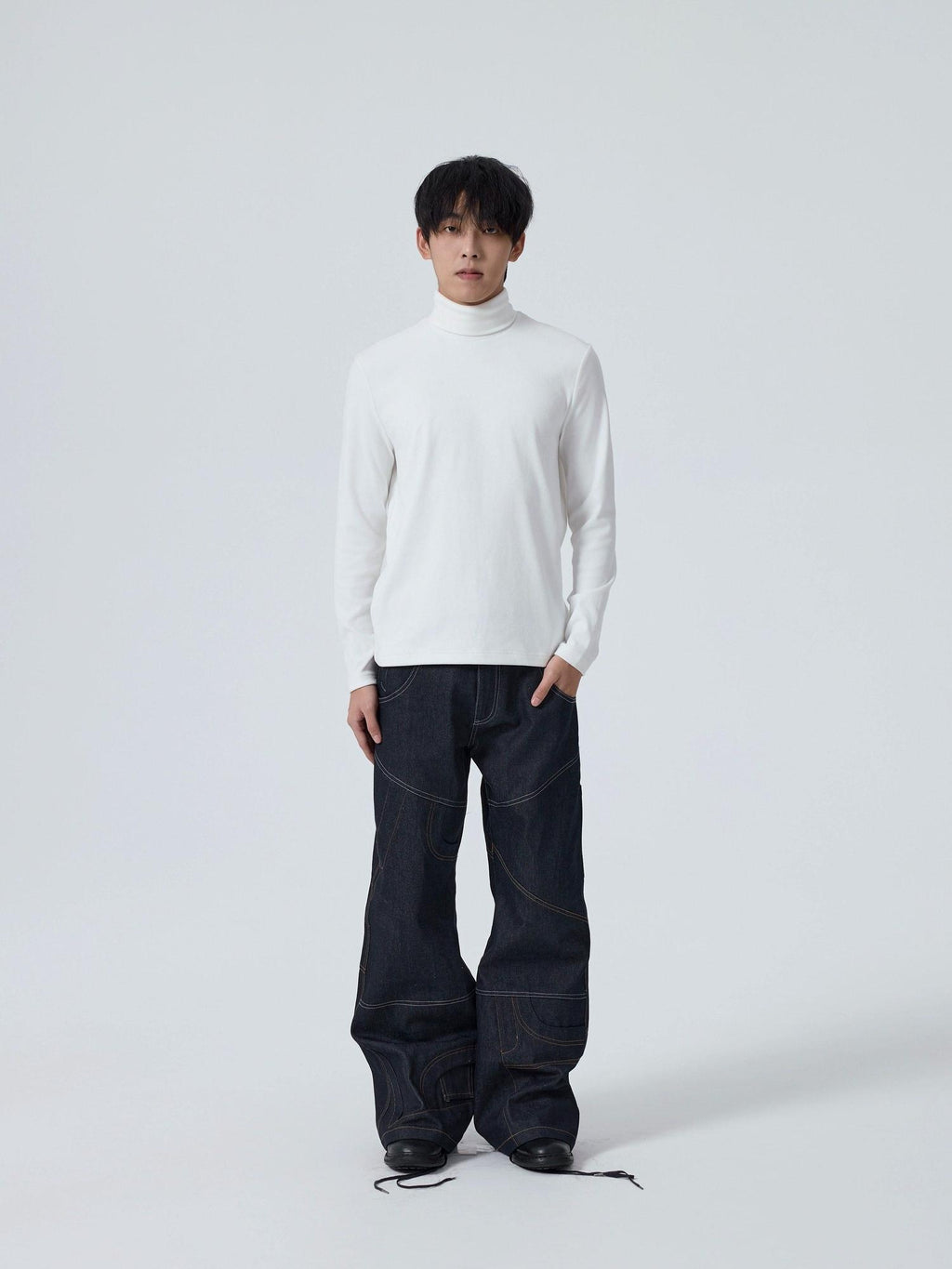 4JUNKS Thermal Plush High Neck Trendy Standard Fit Unisex Casual Long Sleeve T-Shirts