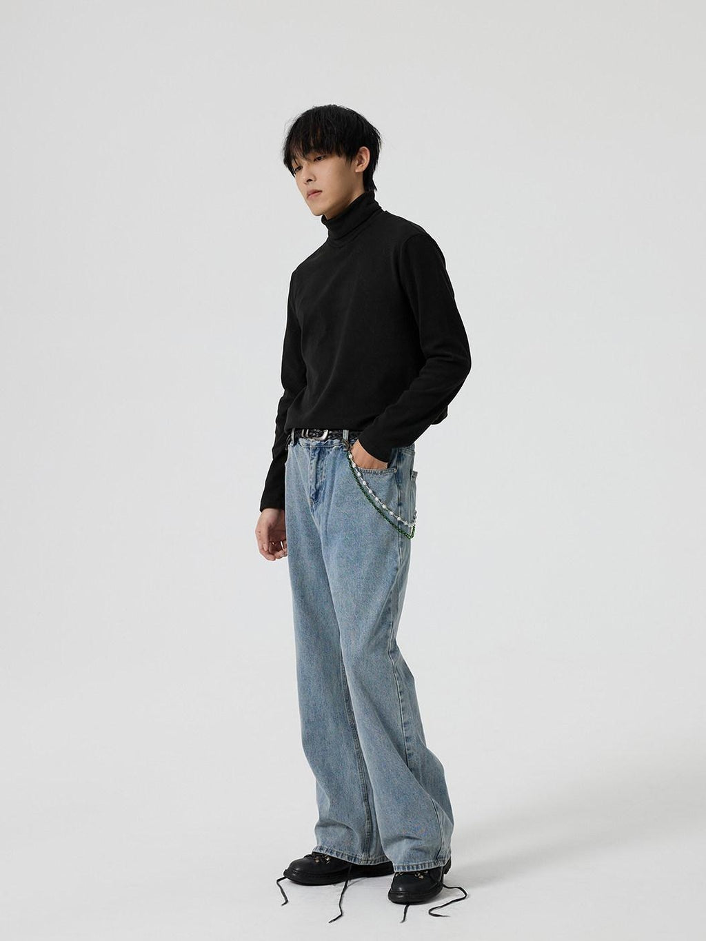 4JUNKS Thermal Plush High Neck Trendy Standard Fit Unisex Casual Long Sleeve T-Shirts