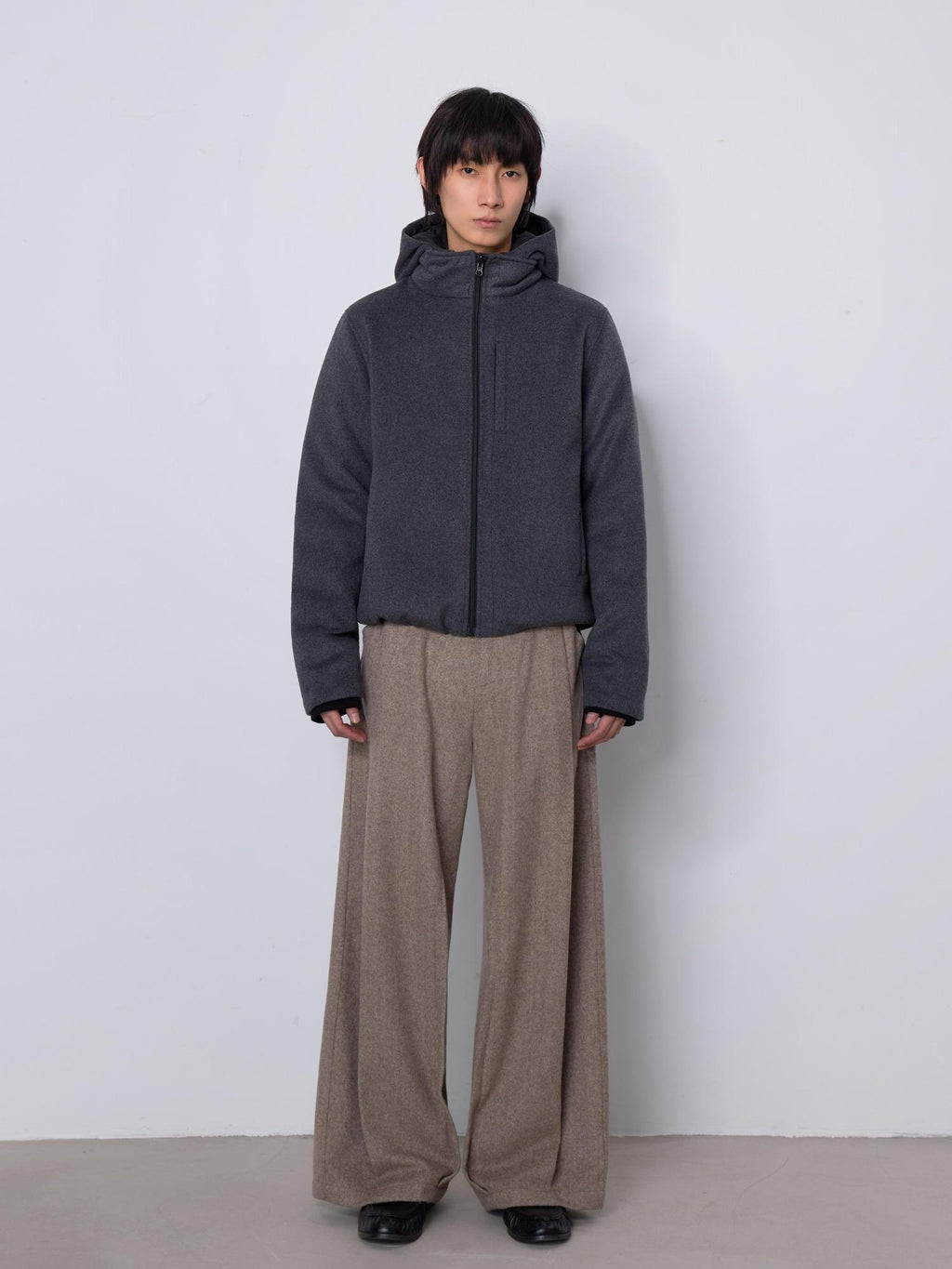 4JUNKS Thick White Duck 140 170G Fill 90 Percent Loose Heather Gray Zipper Down Jackets