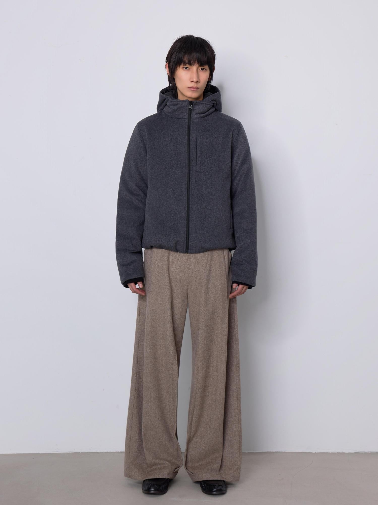 4JUNKS Thick White Duck 140 170G Fill 90 Percent Loose Heather Gray Zipper Down Jackets