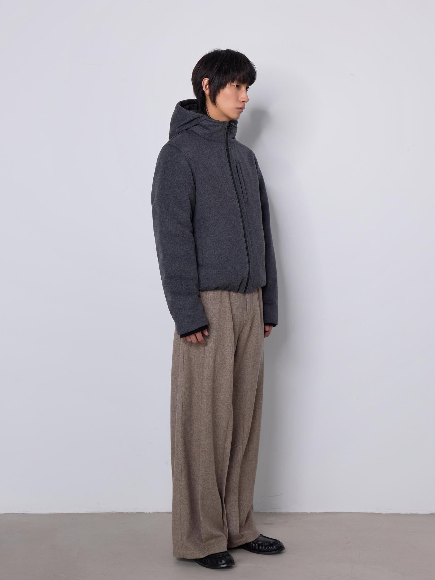 4JUNKS Thick White Duck 140 170G Fill 90 Percent Loose Heather Gray Zipper Down Jackets