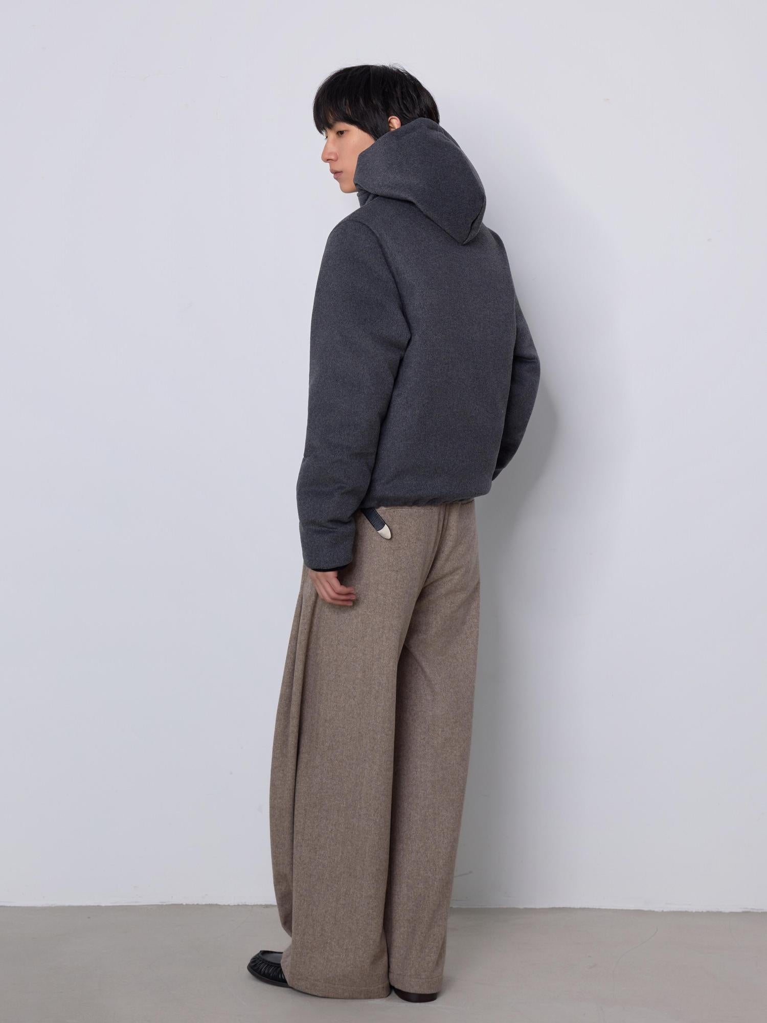 4JUNKS Thick White Duck 140 170G Fill 90 Percent Loose Heather Gray Zipper Down Jackets