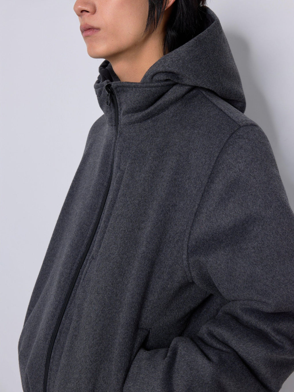 4JUNKS Thick White Duck 140 170G Fill 90 Percent Loose Heather Gray Zipper Down Jackets