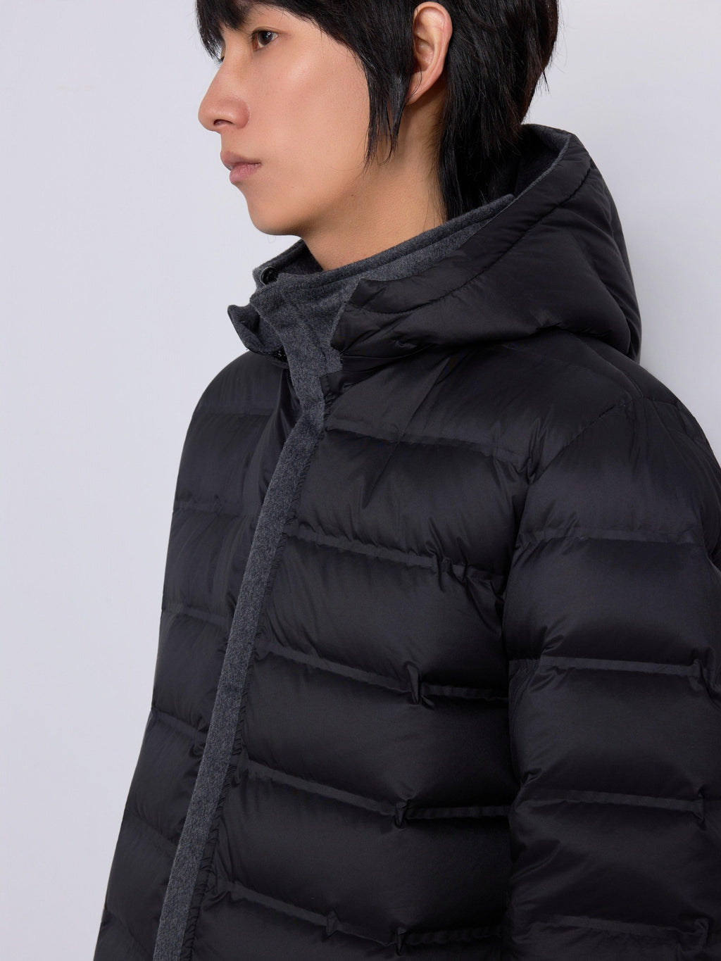 4JUNKS Thick White Duck 140 170G Fill 90 Percent Loose Heather Gray Zipper Down Jackets