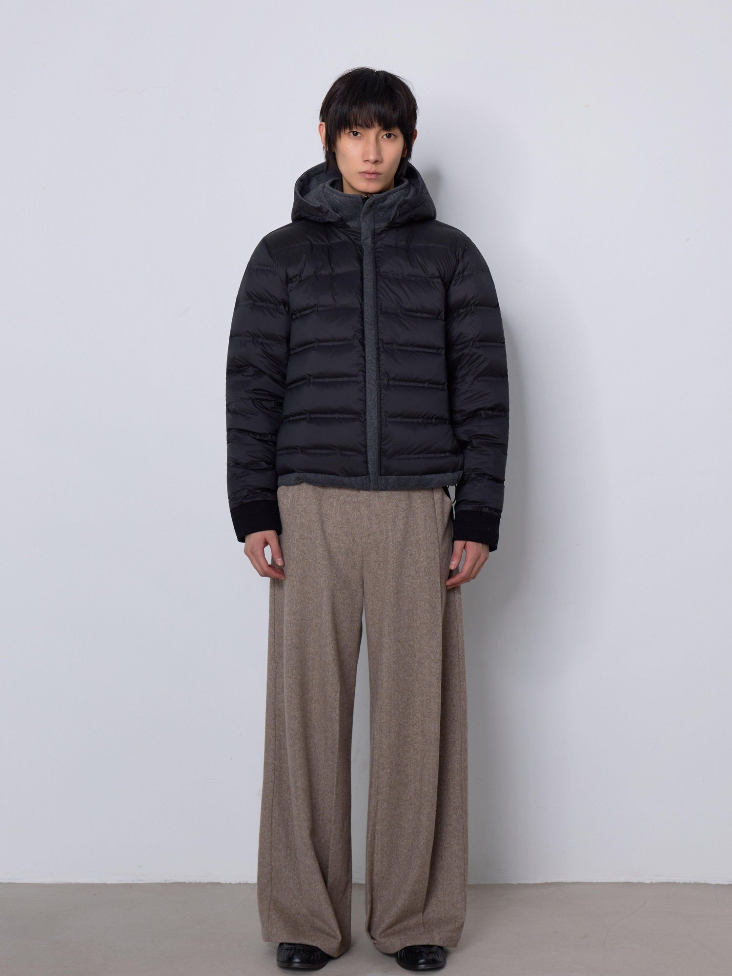 4JUNKS Thick White Duck 140 170G Fill 90 Percent Loose Heather Gray Zipper Down Jackets