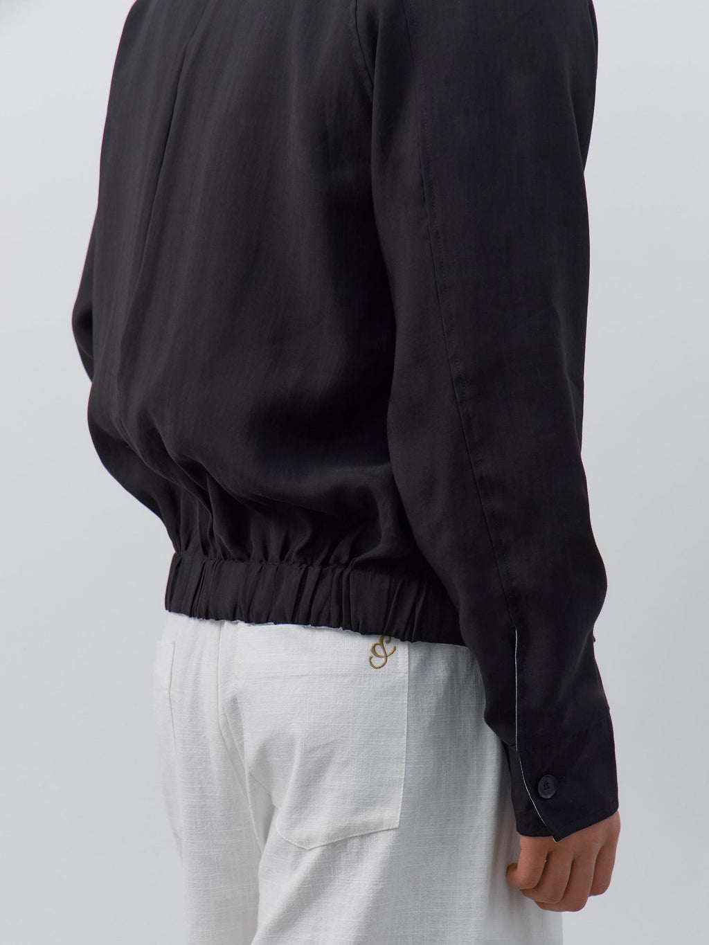 4JUNKS Upf Tencel Cropped Zip Polo Loose Unisex Striped Sun Protection Hoodies