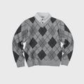 4JUNKS_Warm_Wool_Blend_Oversized_Layered_Polo_Collar_Men_Citywalk_Diamond_Knit_Sweaters_MISSTT