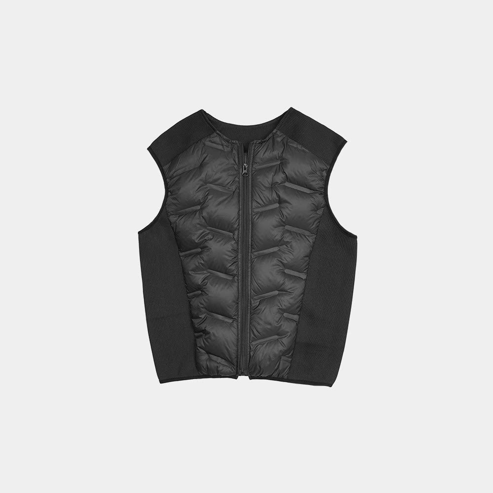 4JUNKS_White_Duck_Down_Slim_Fit_Business_Casual_Crew_Neck_Zipper_Black_Gray_Vests_MISSTT